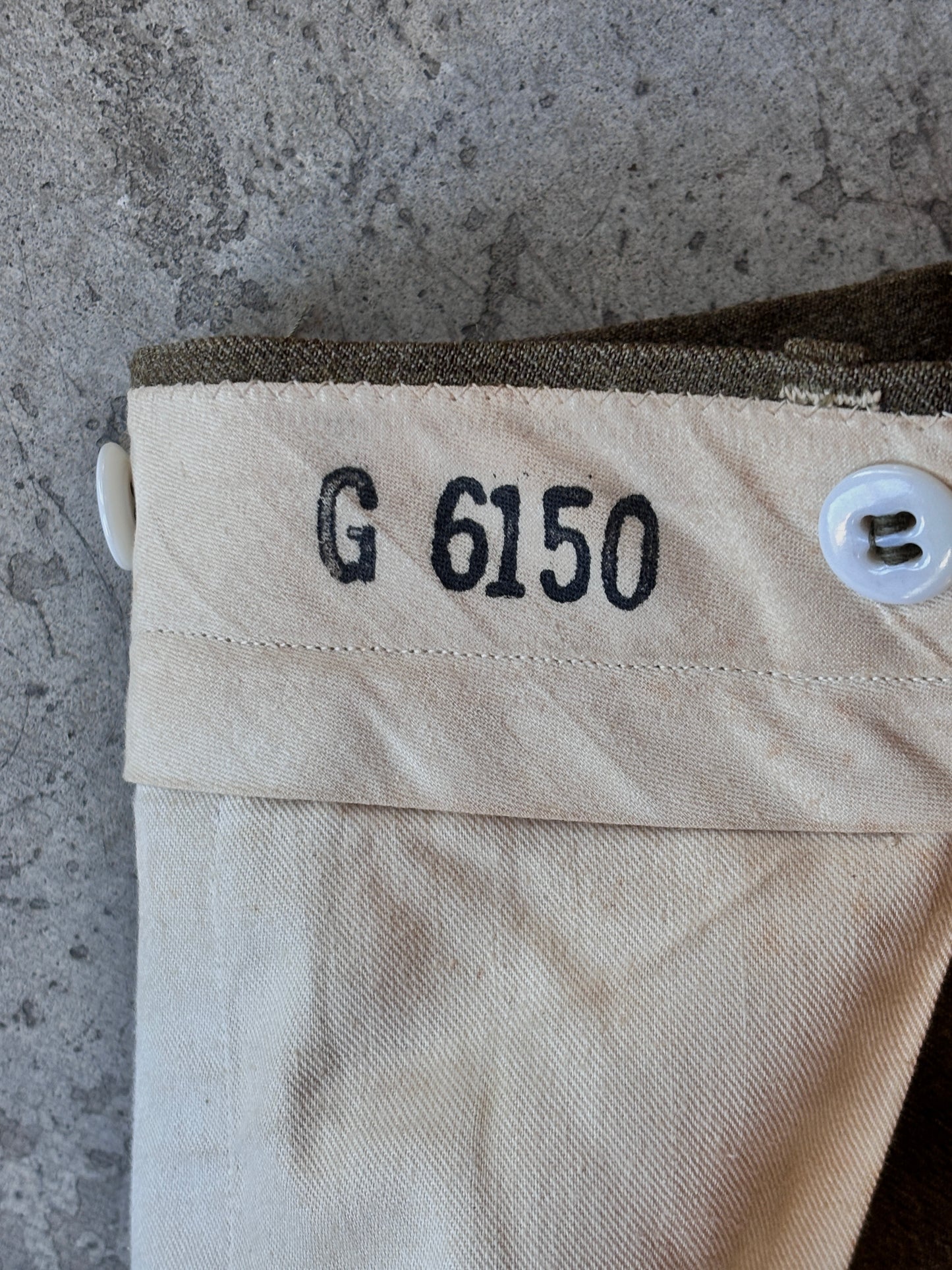 1950s Green Military Wool Trousers