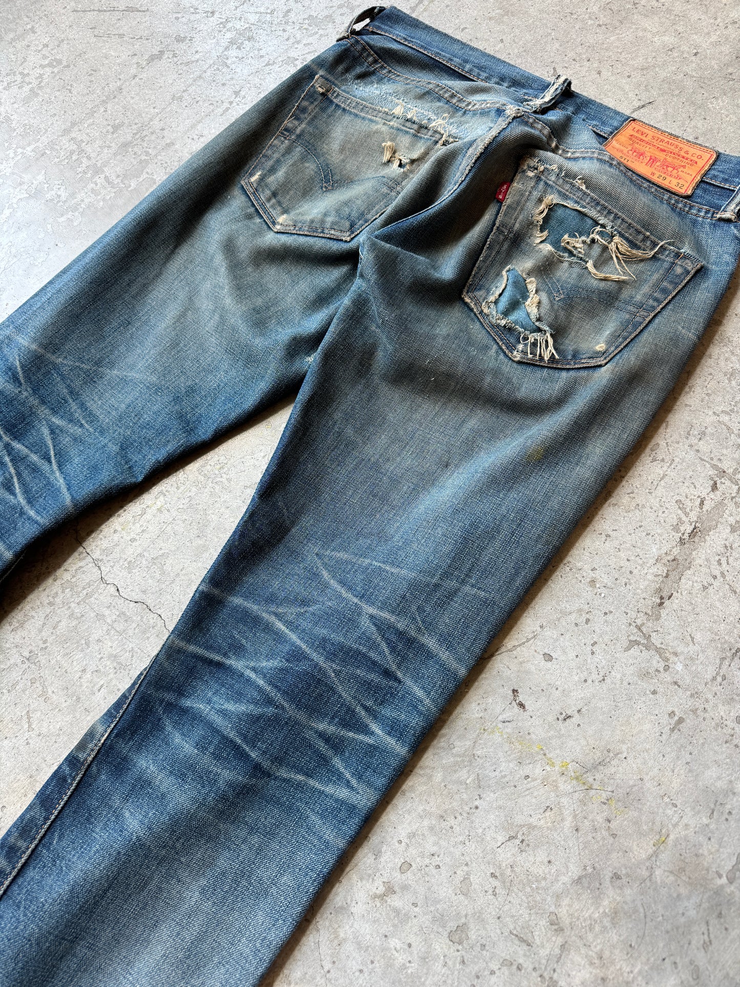 Distressed Selvedge 511 Levis