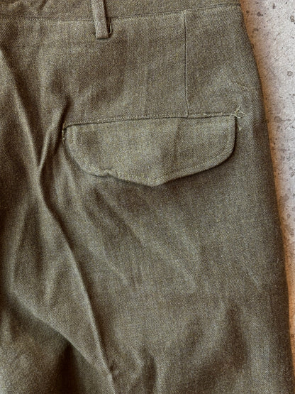 1950s Green Military Wool Trousers