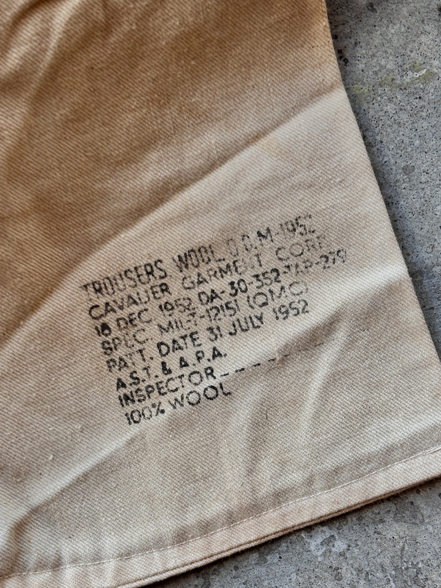 1950s Green Military Wool Trousers