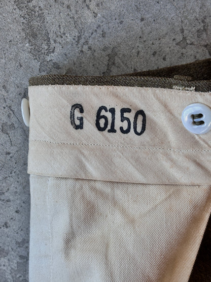 1950s Green Military Wool Trousers